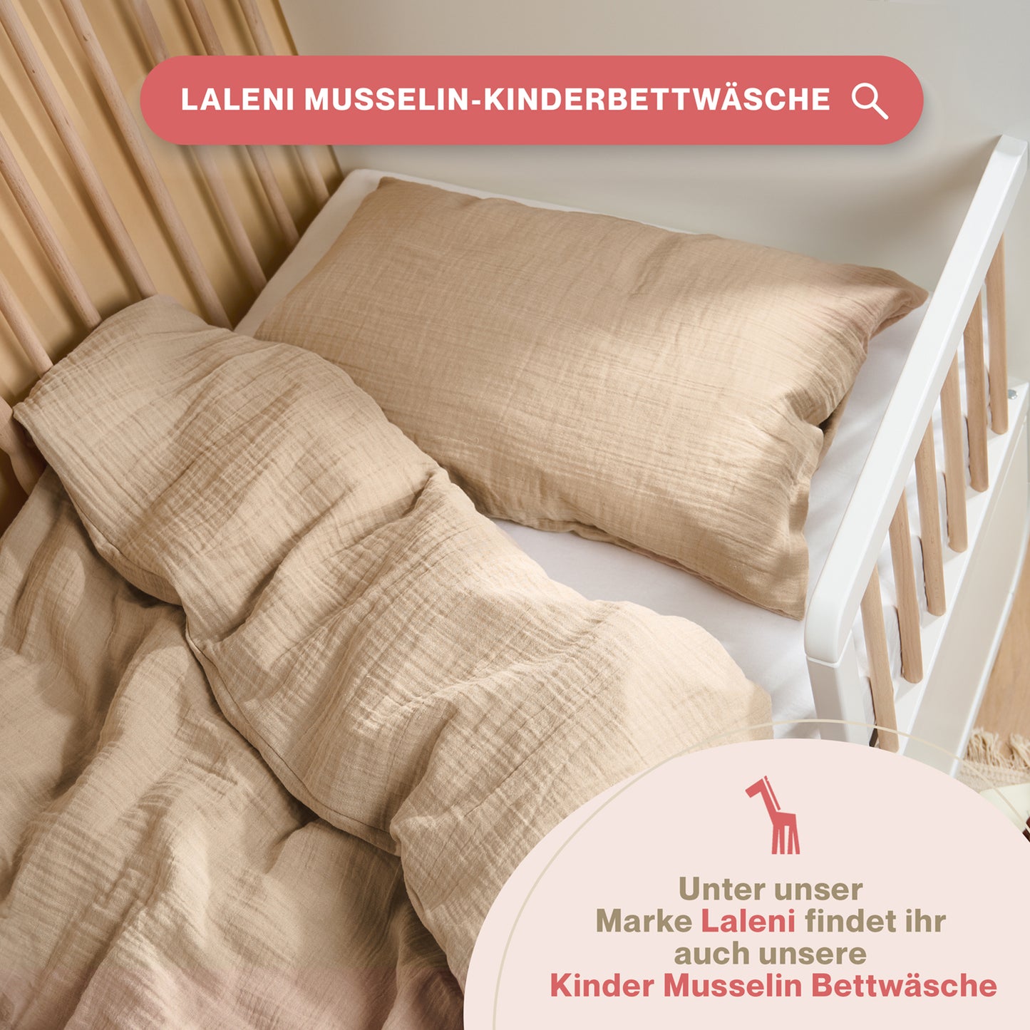 MUSSELIN KISSENBEZUG 2er Set aus 100% Baumwolle - Atmungsaktiv Extra Weich