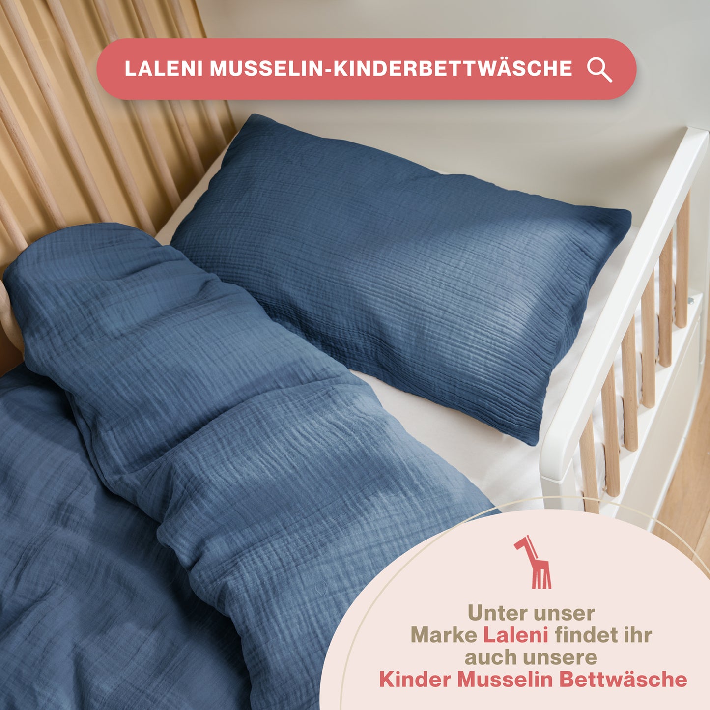 MUSSELIN KISSENBEZUG 2er Set aus 100% Baumwolle - Atmungsaktiv Extra Weich