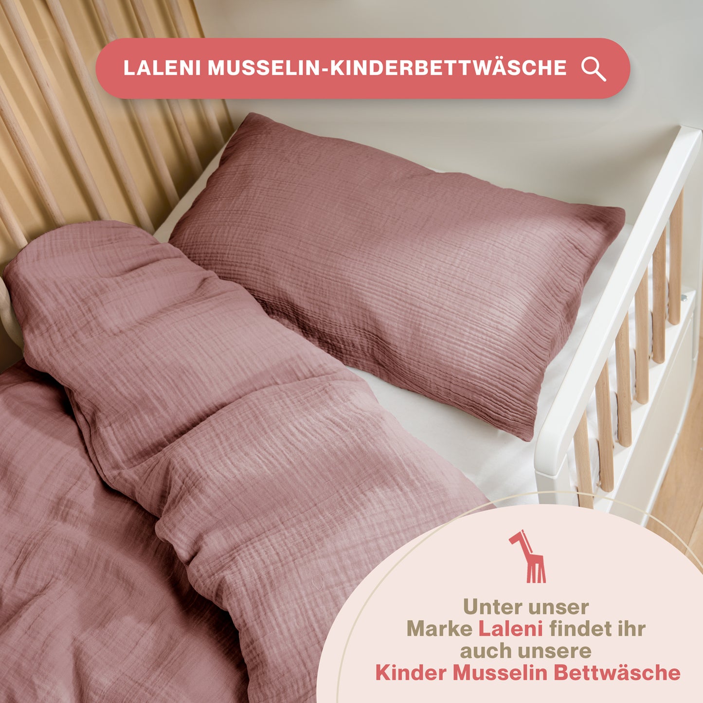 MUSSELIN KISSENBEZUG 2er Set aus 100% Baumwolle - Atmungsaktiv Extra Weich