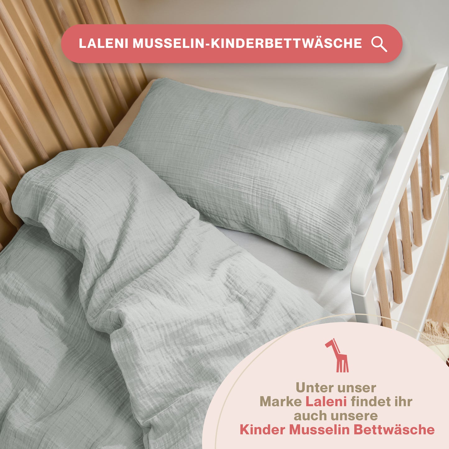 MUSSELIN KISSENBEZUG 2er Set aus 100% Baumwolle - Atmungsaktiv Extra Weich