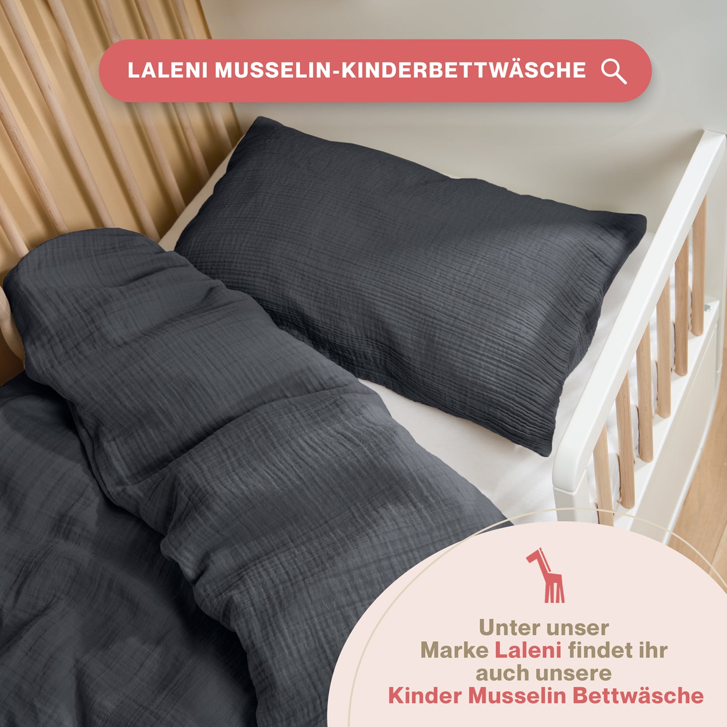 MUSSELIN KISSENBEZUG 2er Set aus 100% Baumwolle - Atmungsaktiv Extra Weich