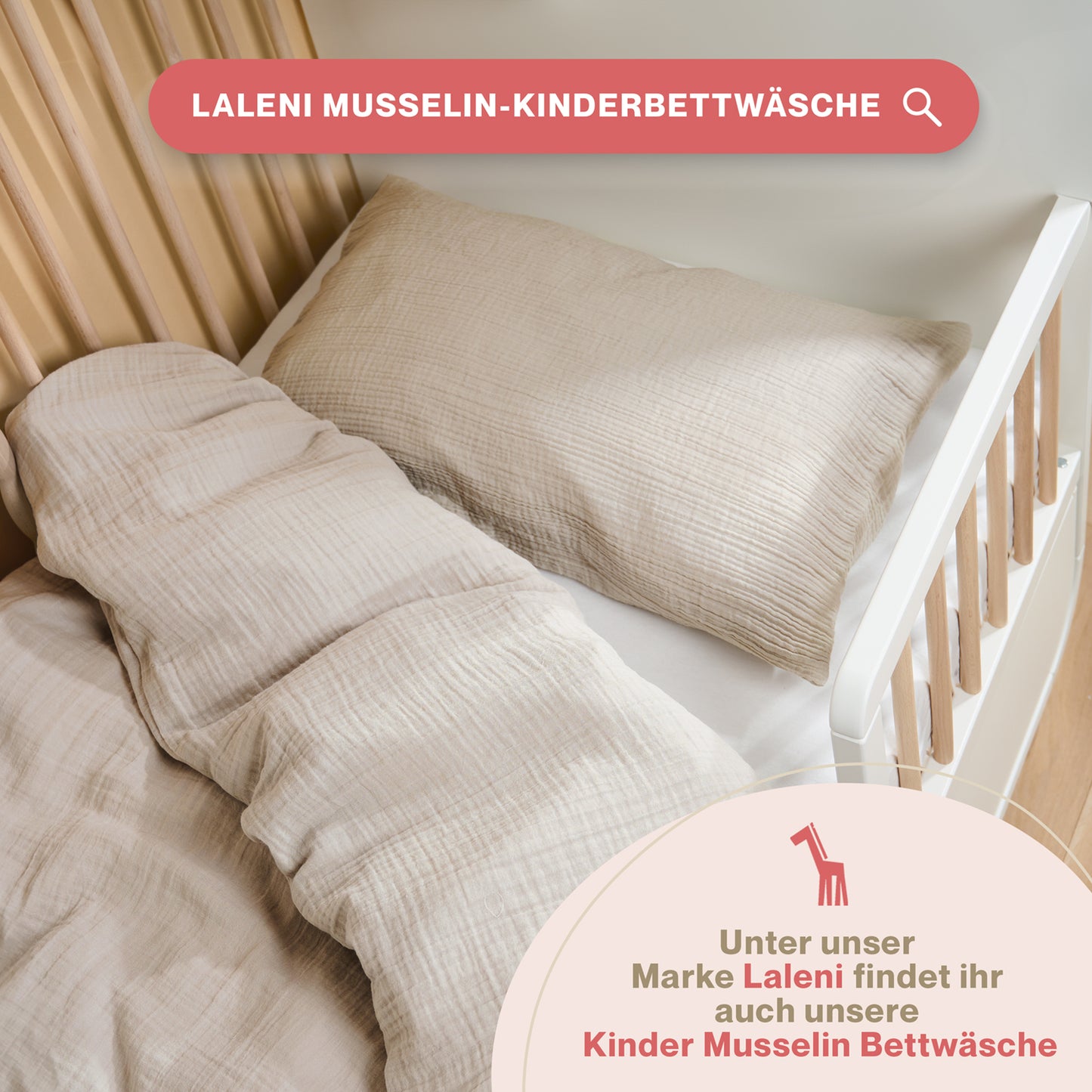 MUSSELIN KISSENBEZUG 2er Set aus 100% Baumwolle - Atmungsaktiv Extra Weich