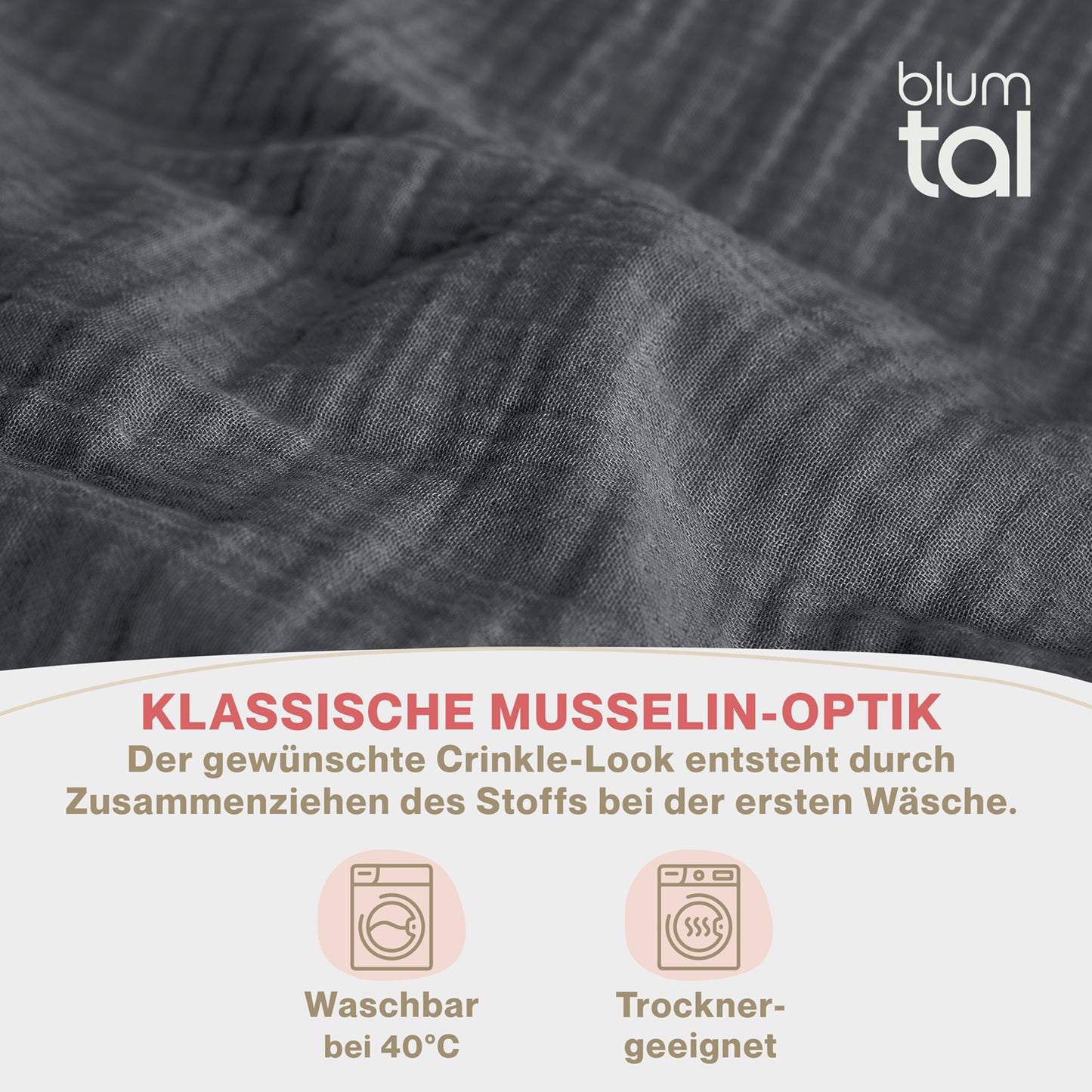 MUSSELIN KISSENBEZUG 2er Set aus 100% Baumwolle - Atmungsaktiv Extra Weich