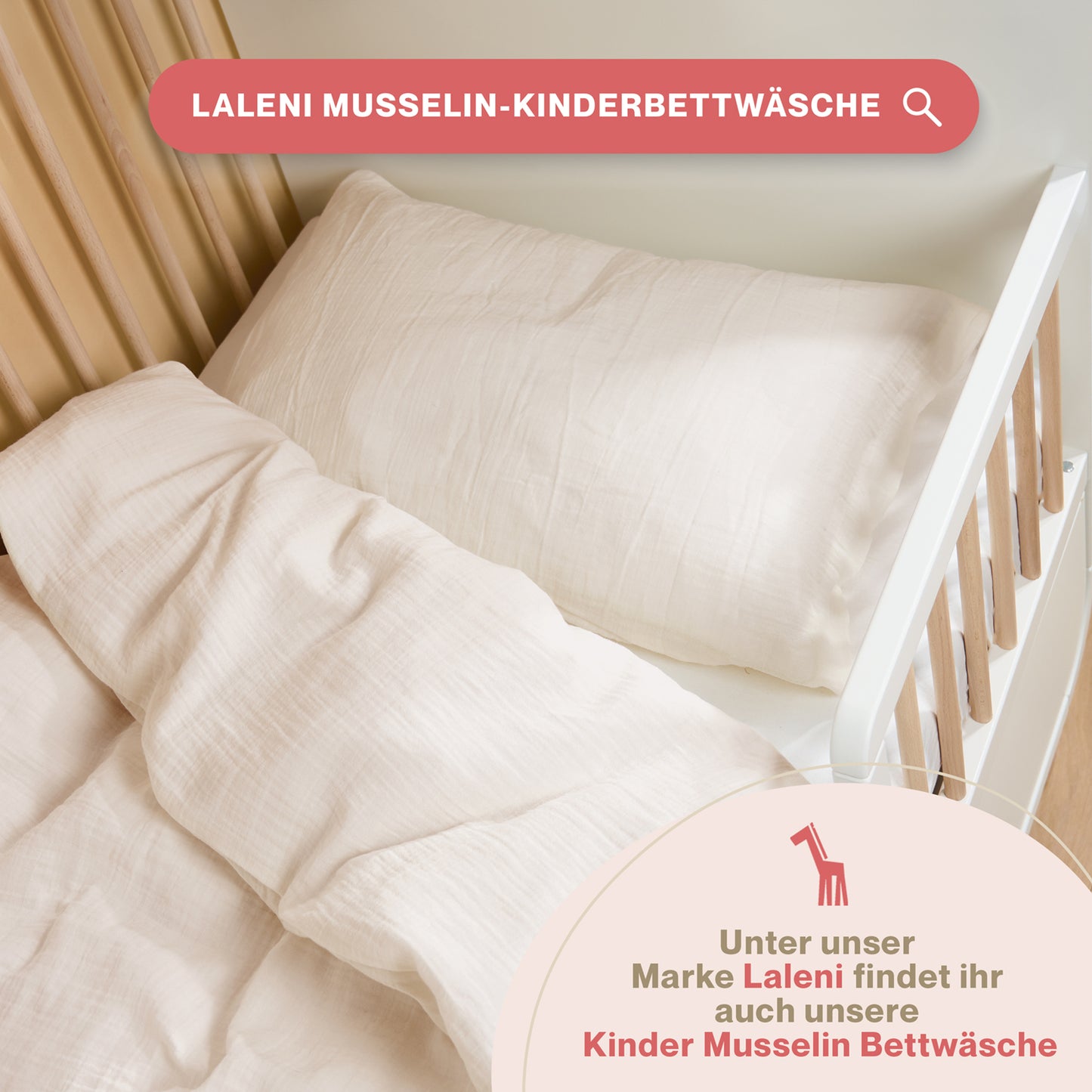 MUSSELIN KISSENBEZUG 2er Set aus 100% Baumwolle - Atmungsaktiv Extra Weich