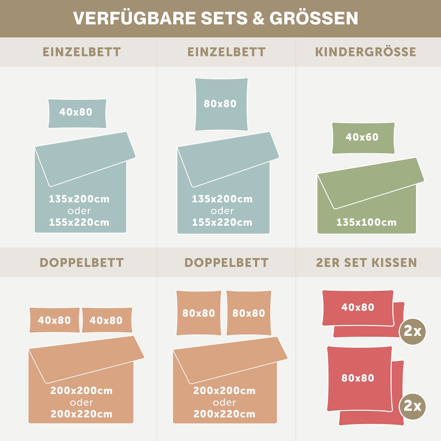 MUSSELIN KISSENBEZUG 2er Set aus 100% Baumwolle - Atmungsaktiv Extra Weich
