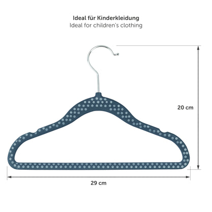 KINDERKLEIDERBÜGEL mit Samtbezug für Kinderkleidung & Babykleidung