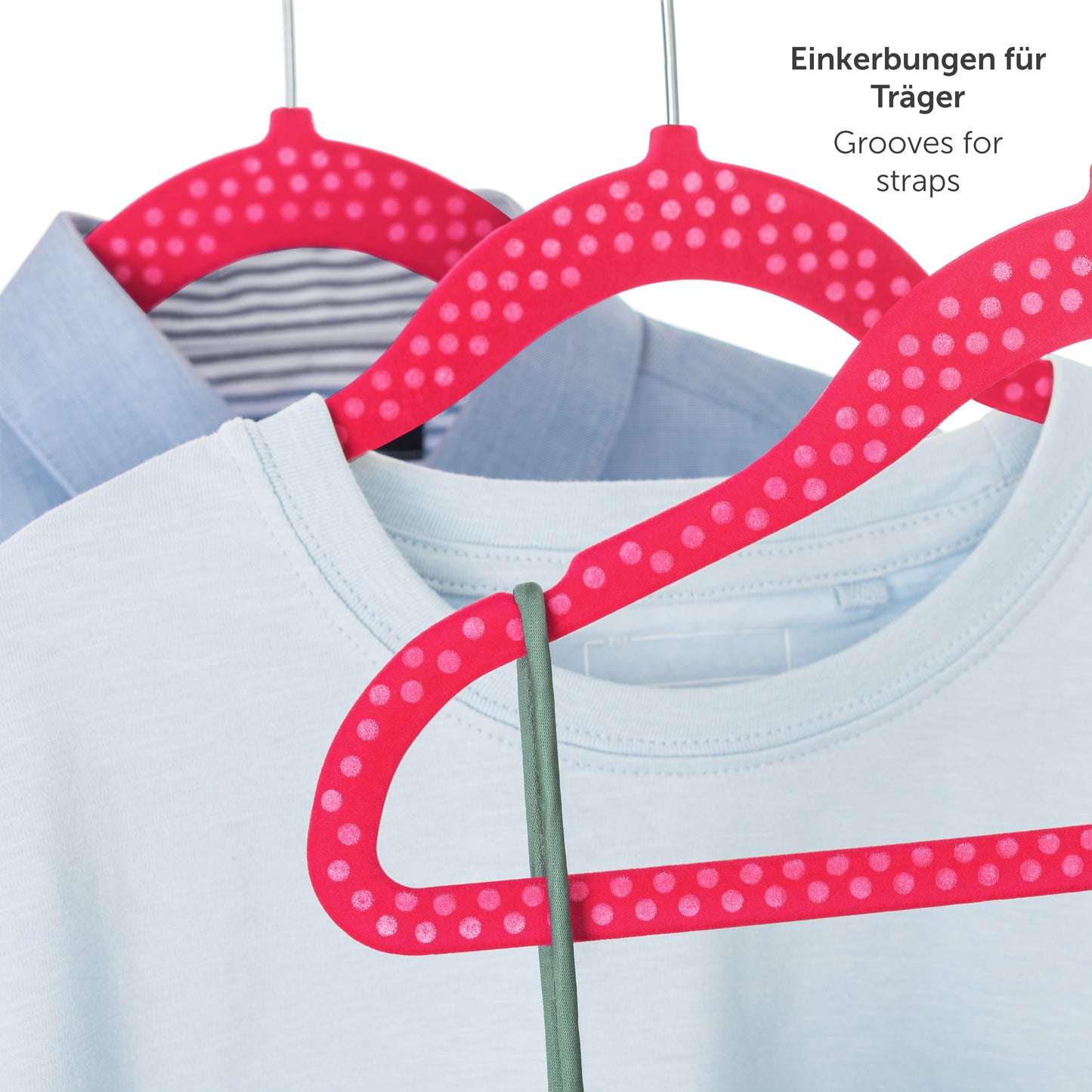 KINDERKLEIDERBÜGEL mit Samtbezug für Kinderkleidung & Babykleidung