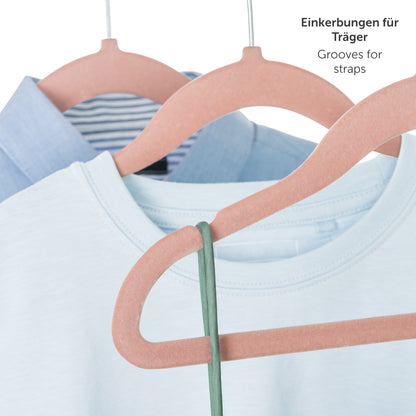 KINDERKLEIDERBÜGEL mit Samtbezug für Kinderkleidung & Babykleidung