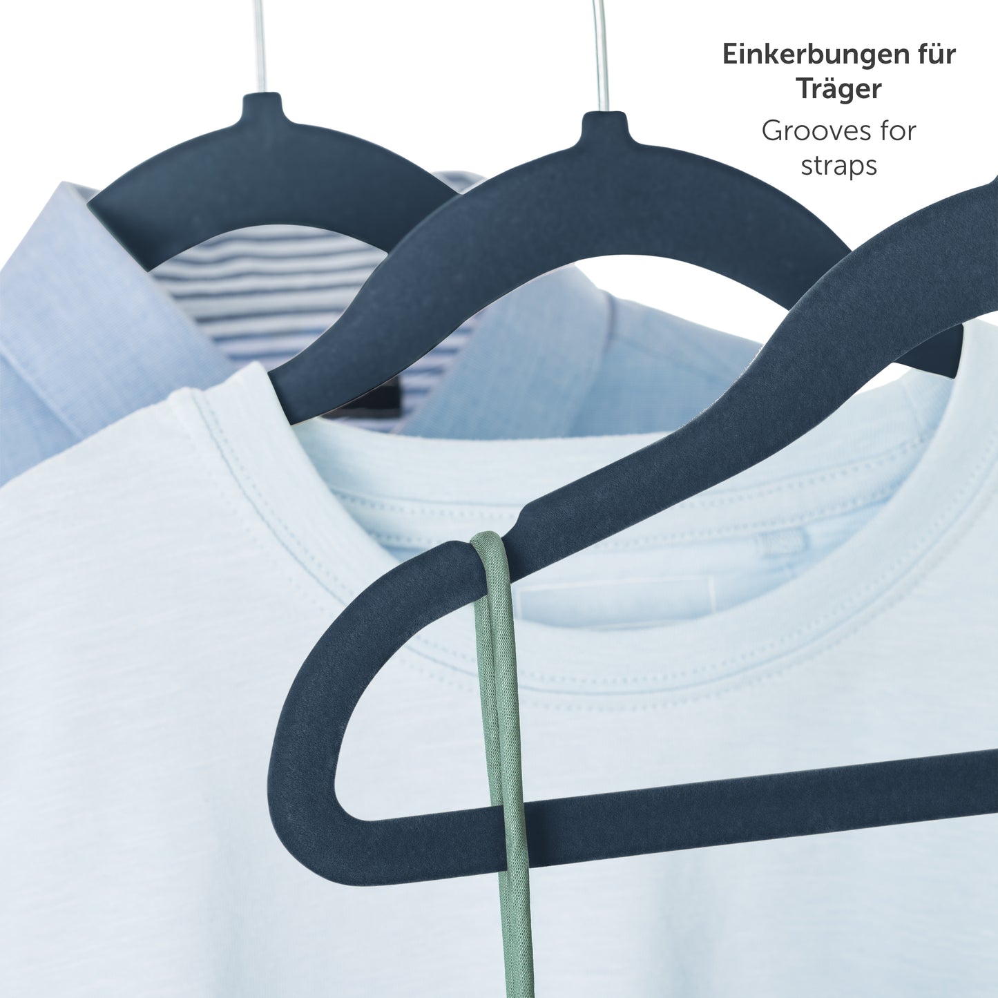 KINDERKLEIDERBÜGEL mit Samtbezug für Kinderkleidung & Babykleidung