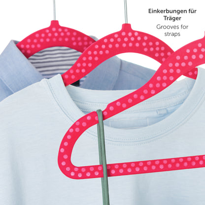 KINDERKLEIDERBÜGEL mit Samtbezug für Kinderkleidung & Babykleidung