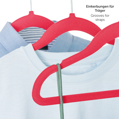 KINDERKLEIDERBÜGEL mit Samtbezug für Kinderkleidung & Babykleidung