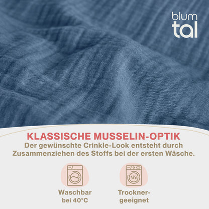 MUSSELIN KISSENBEZUG 2er Set aus 100% Baumwolle - Atmungsaktiv Extra Weich