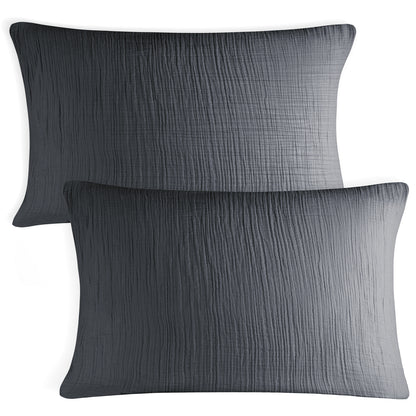 MUSSELIN KISSENBEZUG 2er Set aus 100% Baumwolle - Atmungsaktiv Extra Weich