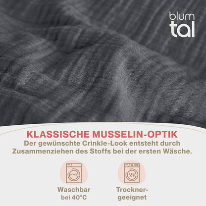 MUSSELIN KISSENBEZUG 2er Set aus 100% Baumwolle - Atmungsaktiv Extra Weich