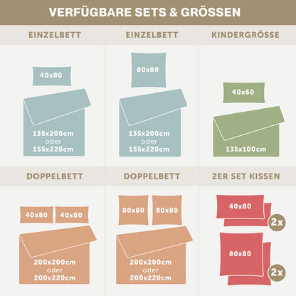 MUSSELIN KISSENBEZUG 2er Set aus 100% Baumwolle - Atmungsaktiv Extra Weich