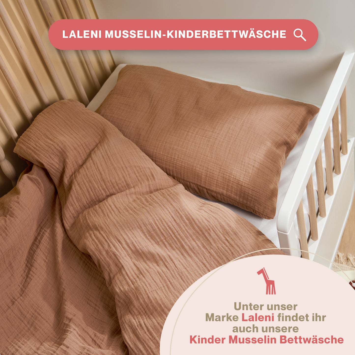 MUSSELIN KISSENBEZUG 2er Set aus 100% Baumwolle - Atmungsaktiv Extra Weich