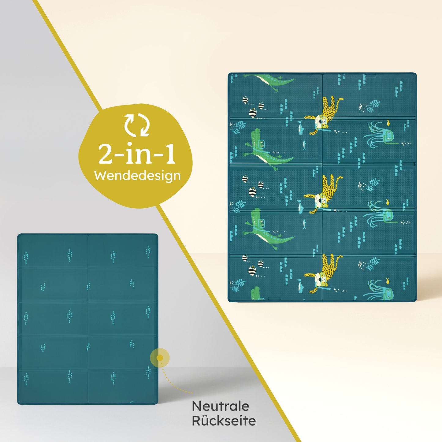 PLAYMAT SINDAL - Krabbelmatte Wasserdichte Spielmatte Faltbar & Isolierend