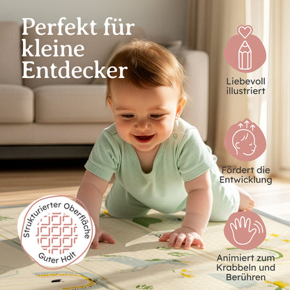 PLAYMAT SINDAL - Krabbelmatte Wasserdichte Spielmatte Faltbar & Isolierend