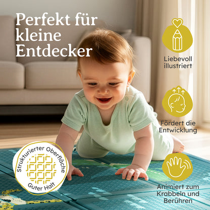 PLAYMAT SINDAL - Krabbelmatte Wasserdichte Spielmatte Faltbar & Isolierend
