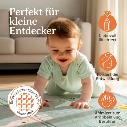 PLAYMAT SINDAL - Krabbelmatte Wasserdichte Spielmatte Faltbar & Isolierend