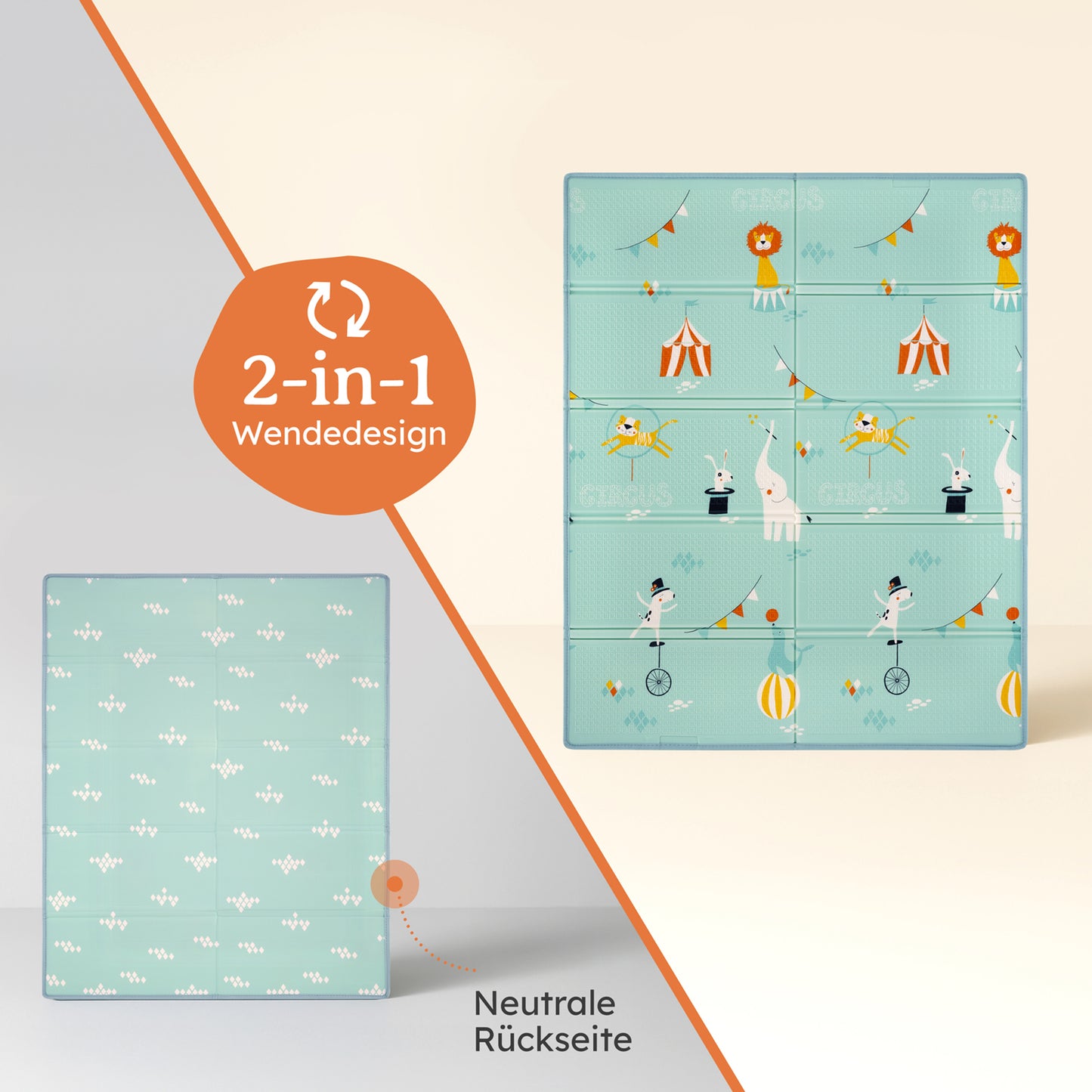PLAYMAT SINDAL - Krabbelmatte Wasserdichte Spielmatte Faltbar & Isolierend