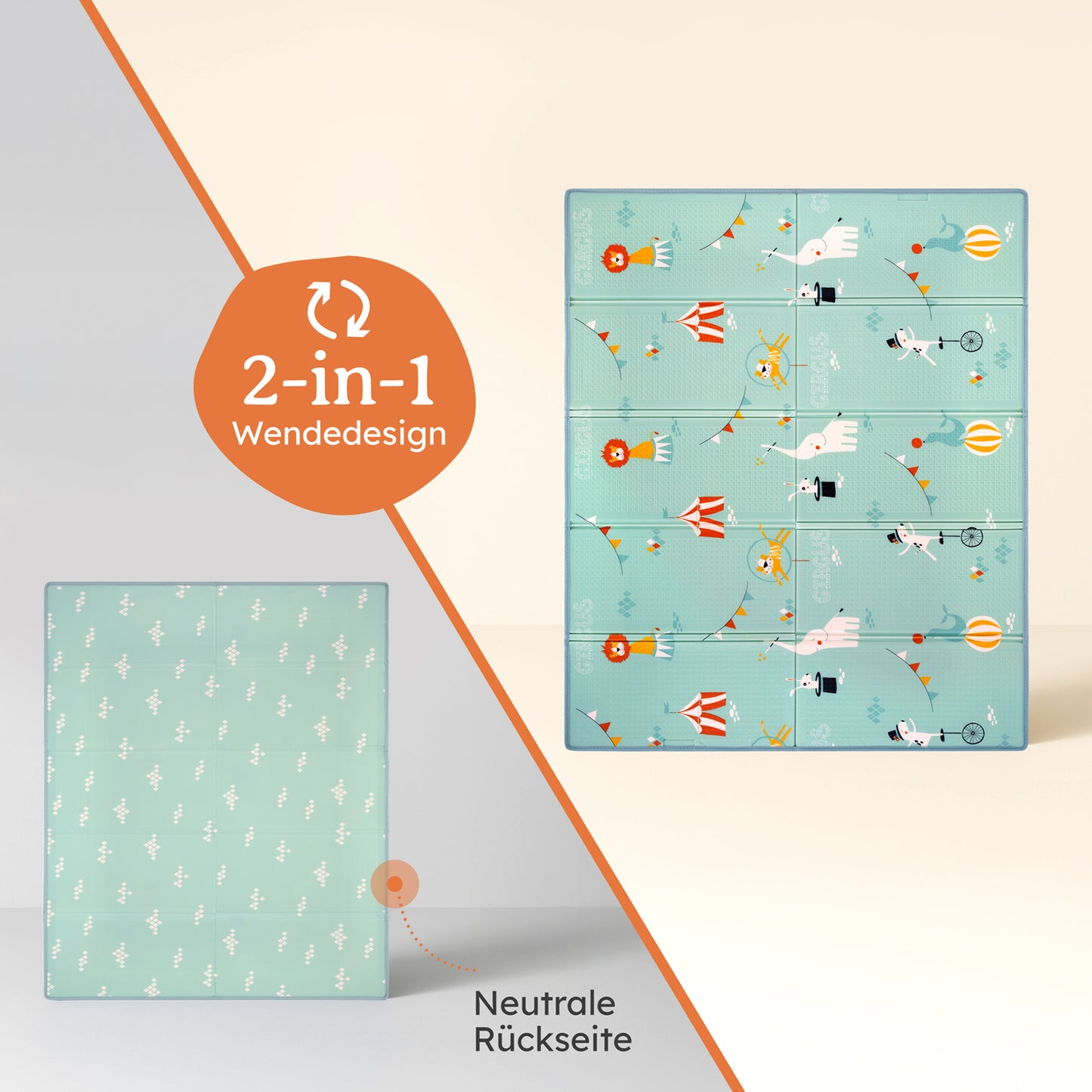 PLAYMAT SINDAL - Krabbelmatte Wasserdichte Spielmatte Faltbar & Isolierend