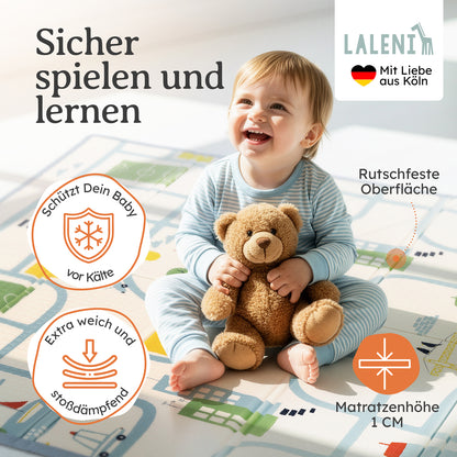 PLAYMAT SINDAL - Krabbelmatte Wasserdichte Spielmatte Faltbar & Isolierend