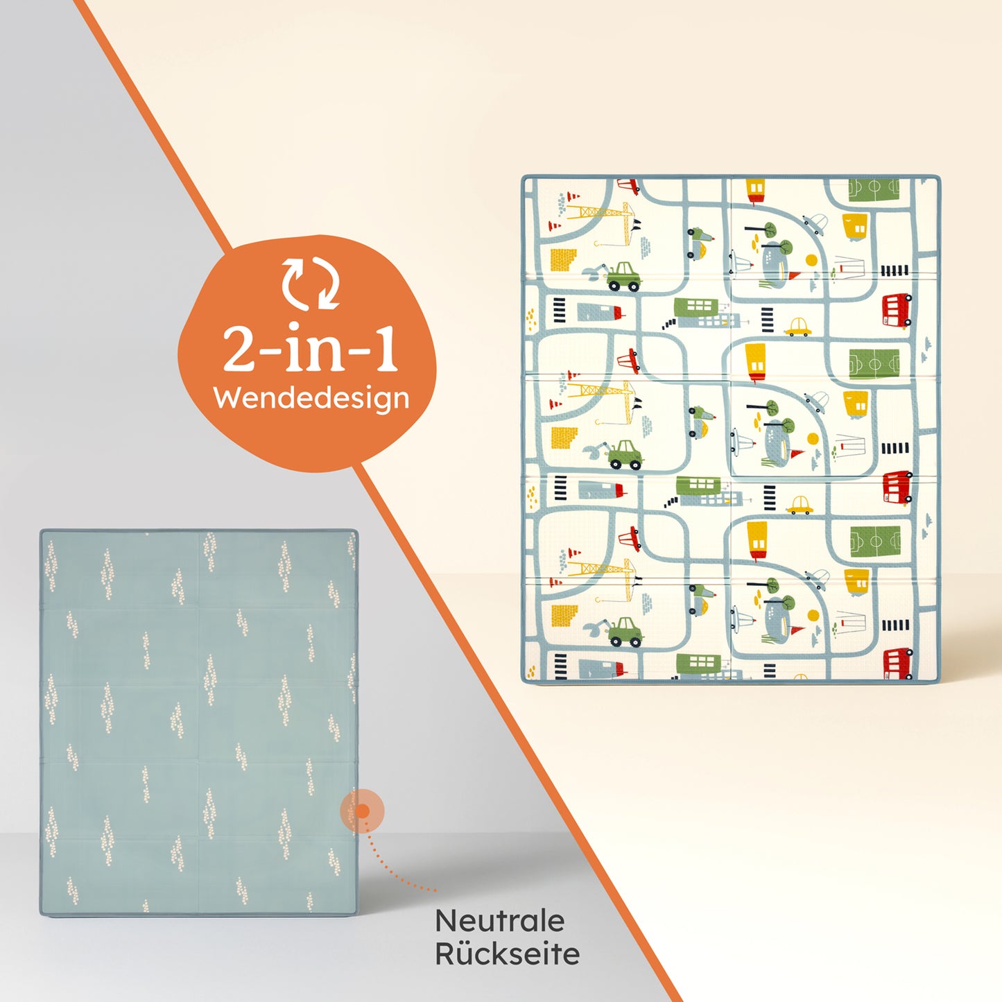 PLAYMAT SINDAL - Krabbelmatte Wasserdichte Spielmatte Faltbar & Isolierend