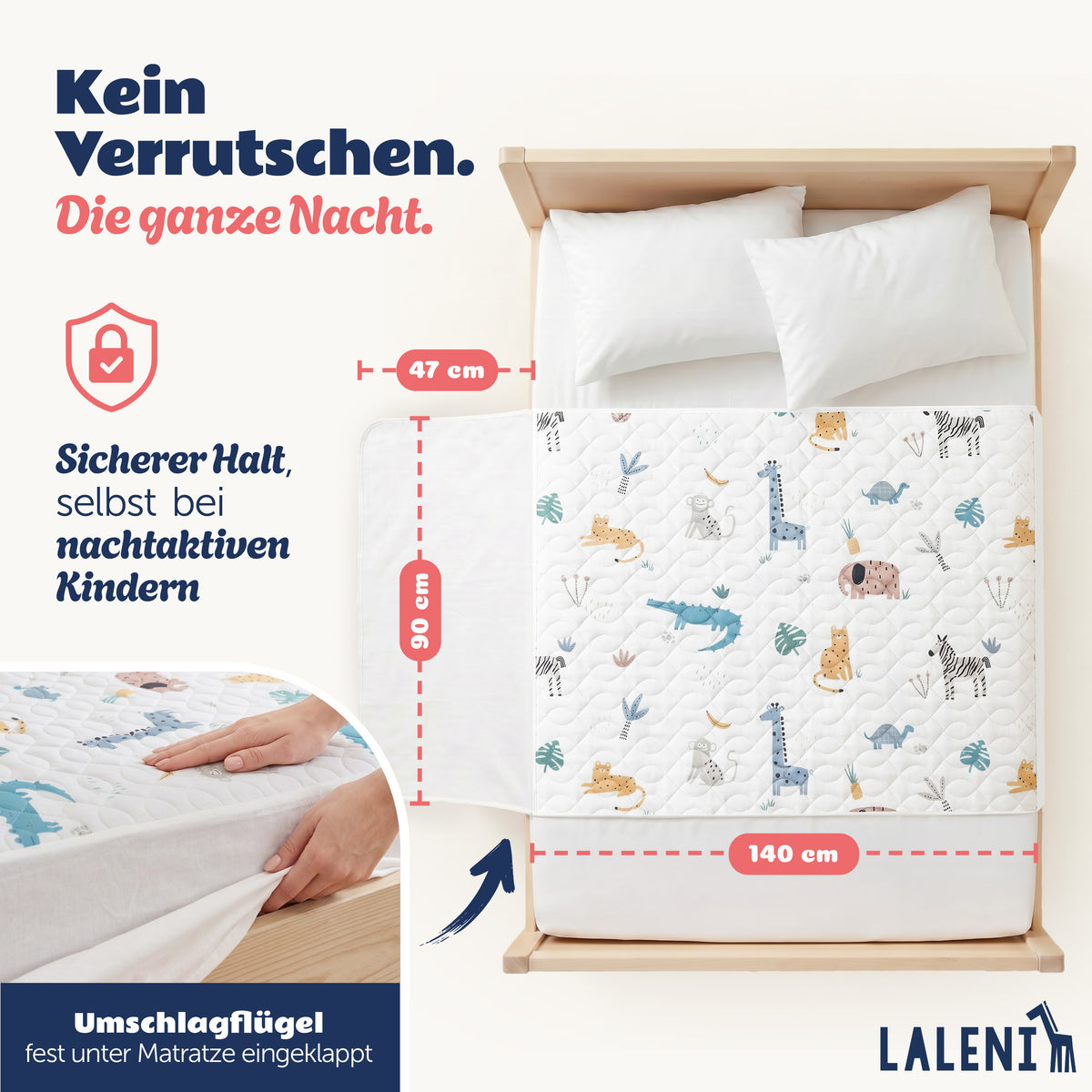 BETTUNTERLAGE für Kinder - wasserdicht, knisterfrei & waschbar bei 95 C°