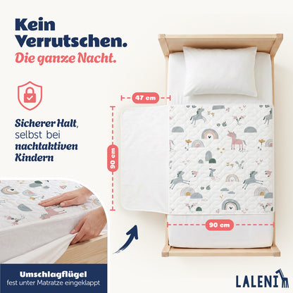 BETTUNTERLAGE für Kinder - wasserdicht, knisterfrei & waschbar bei 95 C°
