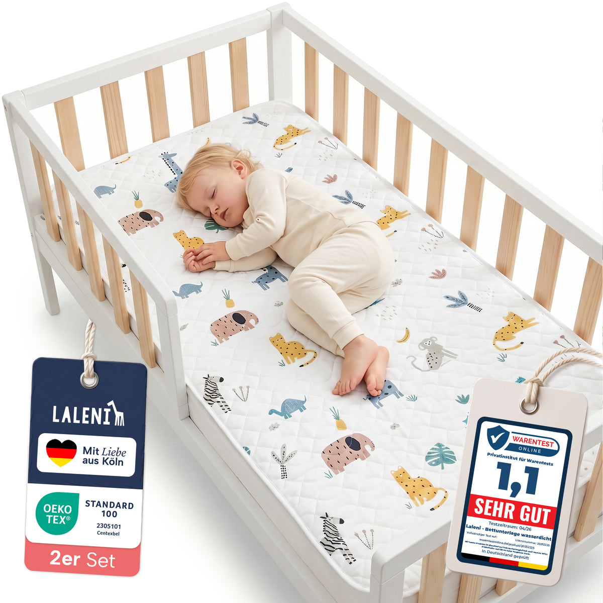 BETTUNTERLAGE für Kinder - wasserdicht, knisterfrei & waschbar bei 95 C°