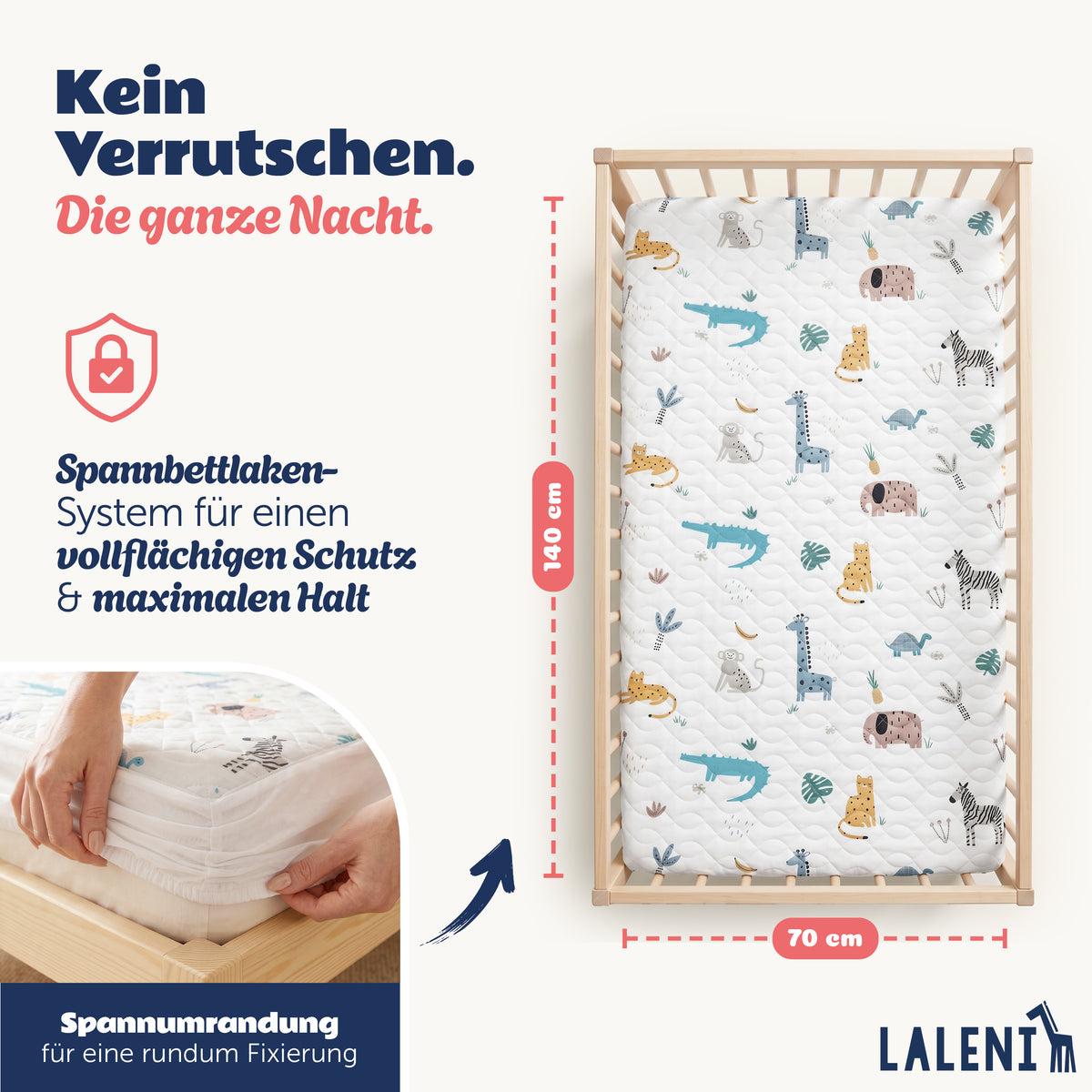 BETTUNTERLAGE für Kinder - wasserdicht, knisterfrei & waschbar bei 95 C°