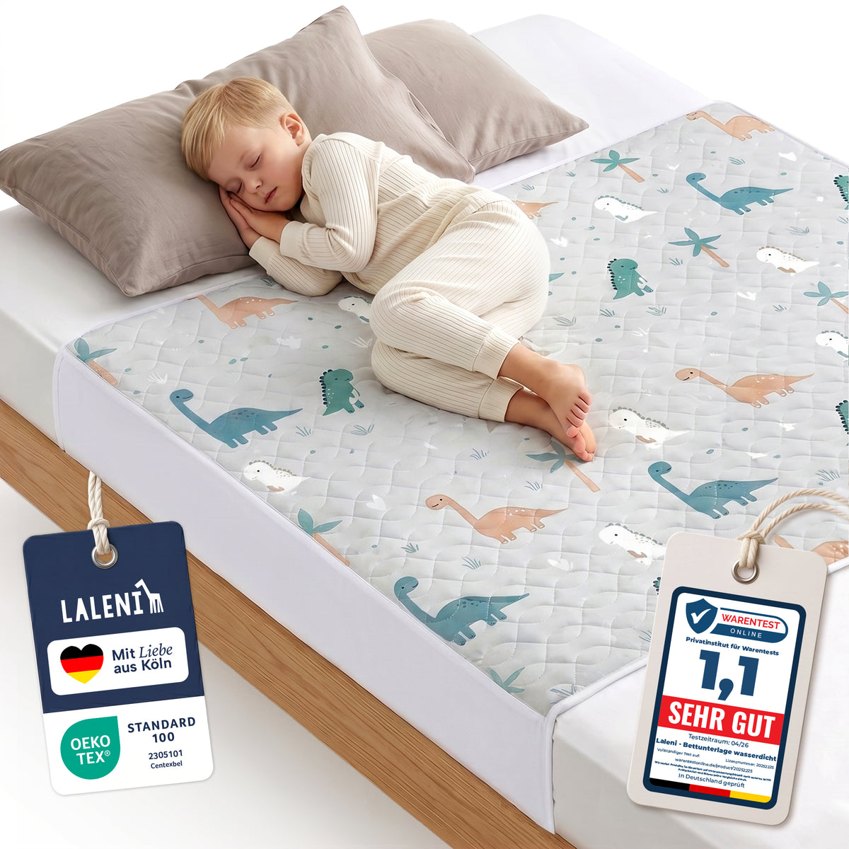 BETTUNTERLAGE für Kinder - wasserdicht, knisterfrei & waschbar bei 95 C°