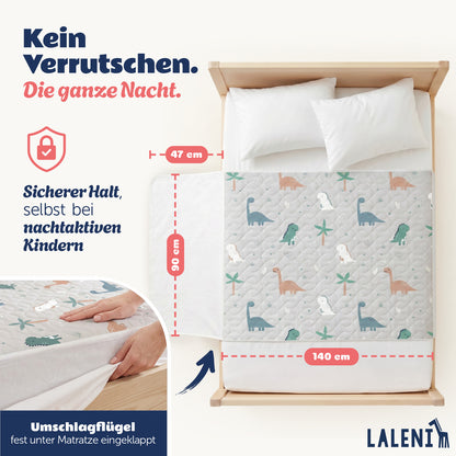 BETTUNTERLAGE für Kinder - wasserdicht, knisterfrei & waschbar bei 95 C°