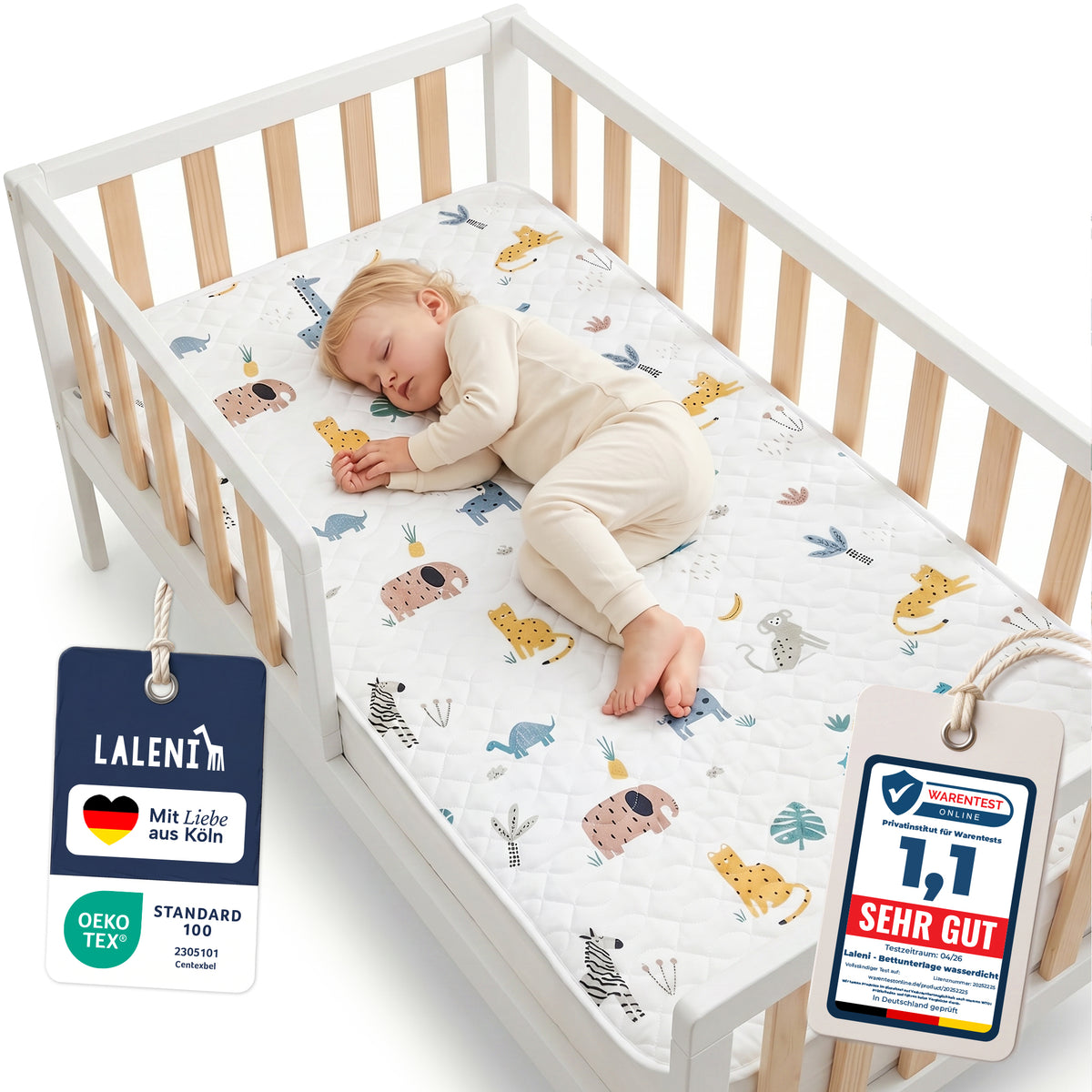 BETTUNTERLAGE für Kinder - wasserdicht, knisterfrei & waschbar bei 95 C°