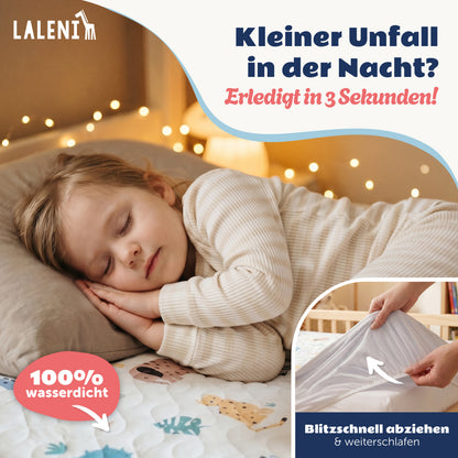 BETTUNTERLAGE für Kinder - wasserdicht, knisterfrei & waschbar bei 95 C°