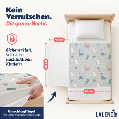 BETTUNTERLAGE für Kinder - wasserdicht, knisterfrei & waschbar bei 95 C°