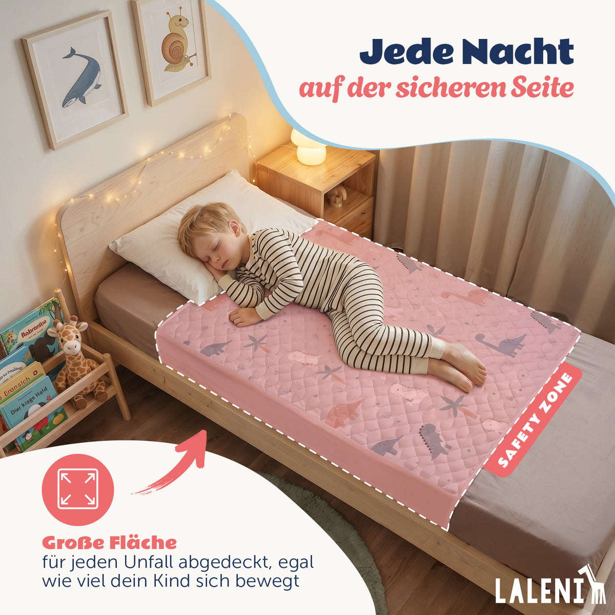 BETTUNTERLAGE für Kinder - wasserdicht, knisterfrei & waschbar bei 95 C°