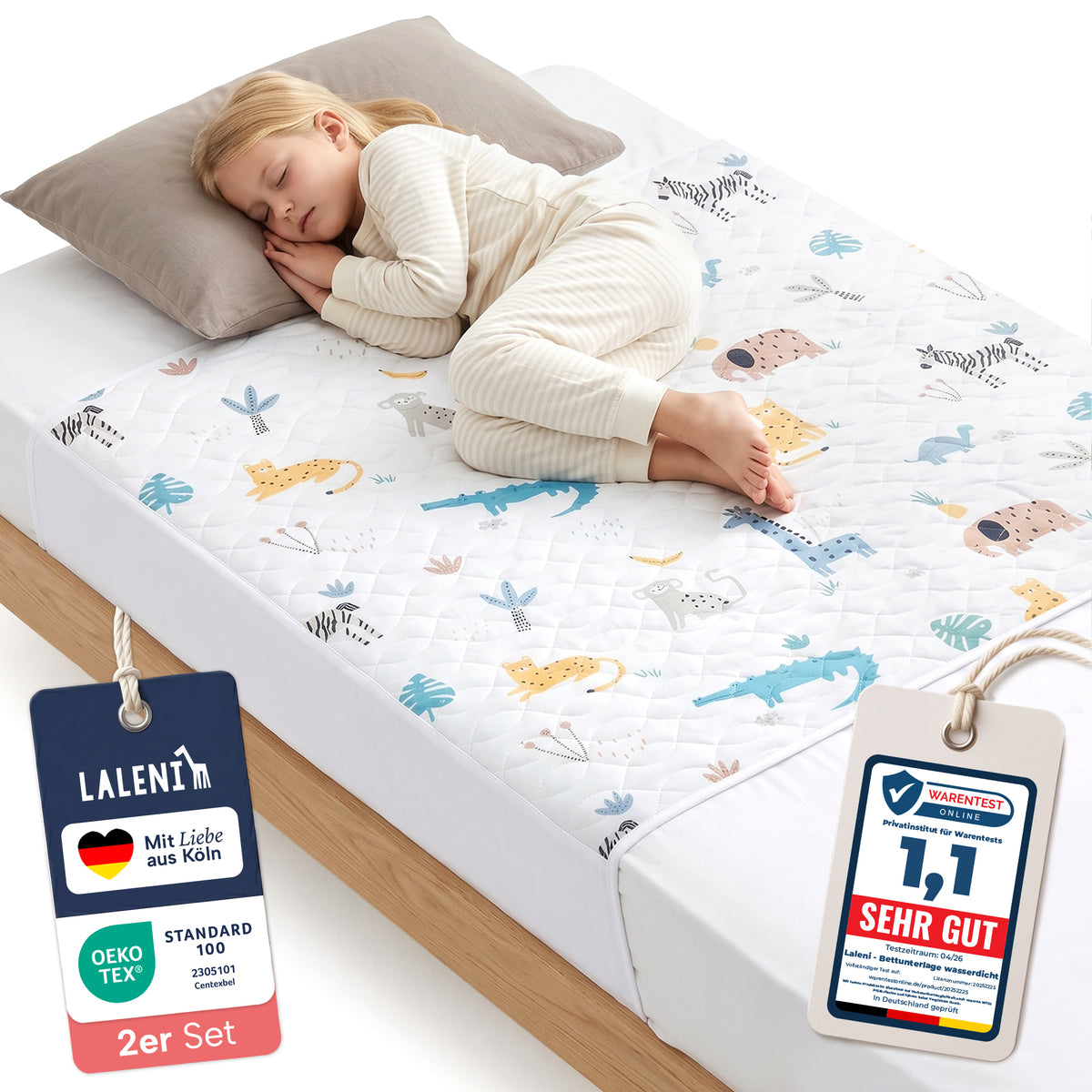 BETTUNTERLAGE für Kinder - wasserdicht, knisterfrei & waschbar bei 95 C°