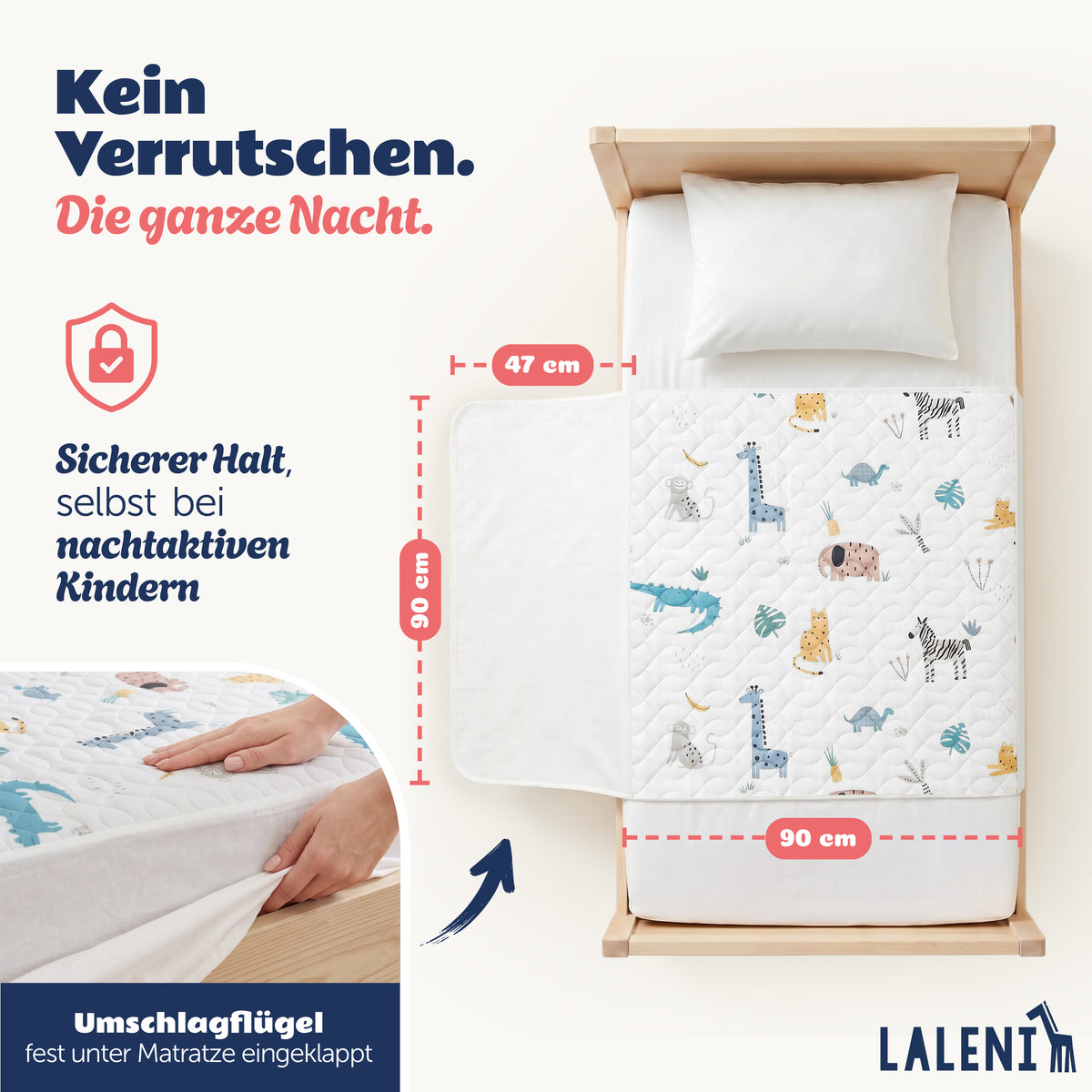 BETTUNTERLAGE für Kinder - wasserdicht, knisterfrei & waschbar bei 95 C°