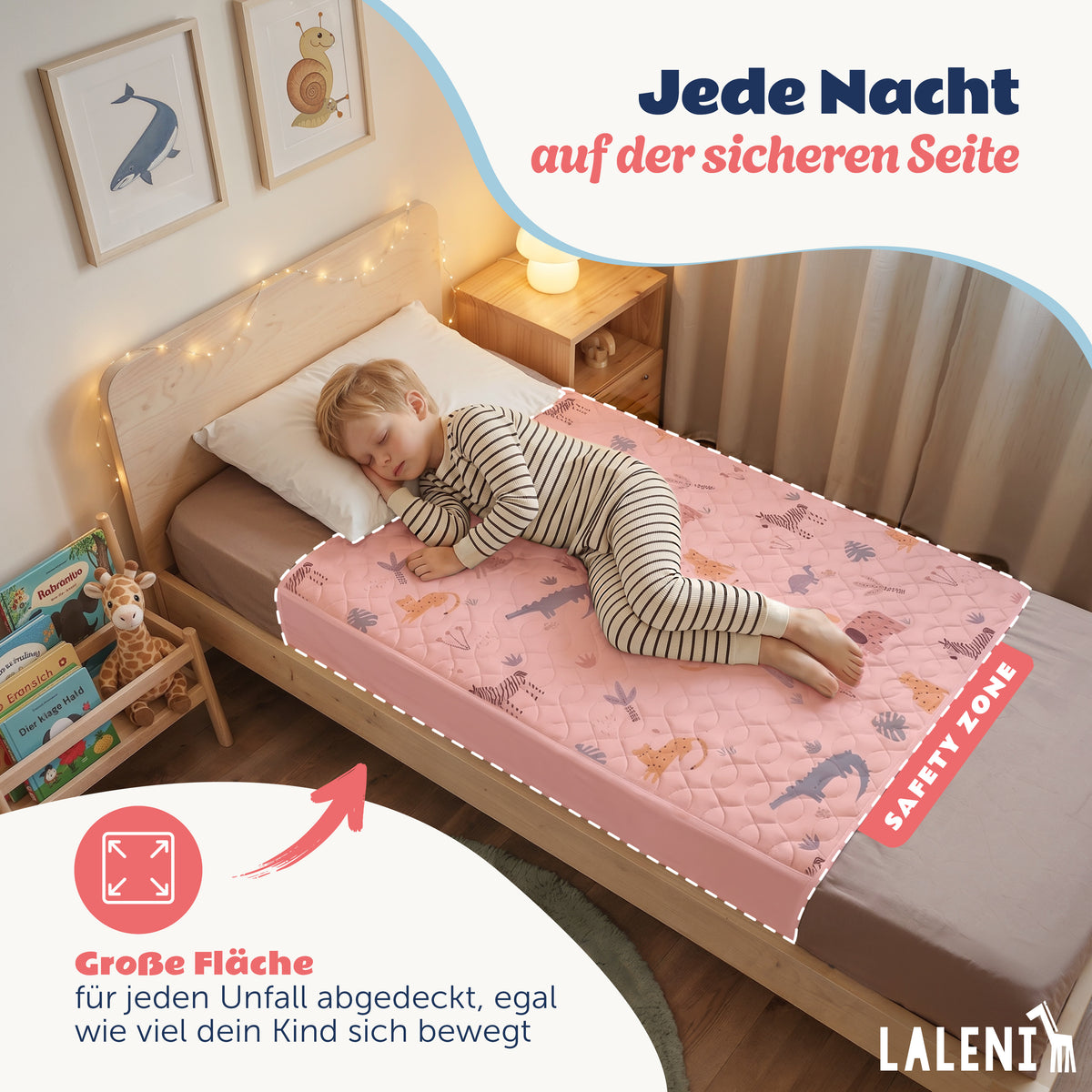 BETTUNTERLAGE für Kinder - wasserdicht, knisterfrei & waschbar bei 95 C°
