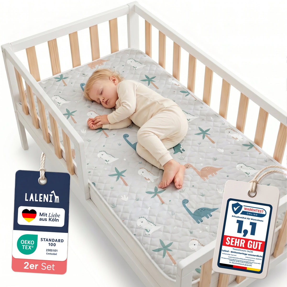 BETTUNTERLAGE für Kinder - wasserdicht, knisterfrei & waschbar bei 95 C°