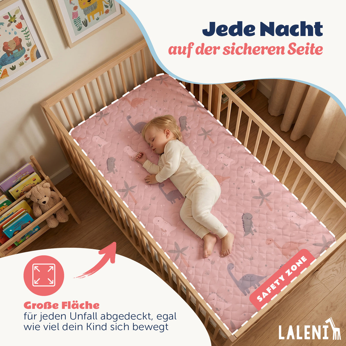 BETTUNTERLAGE für Kinder - wasserdicht, knisterfrei & waschbar bei 95 C°