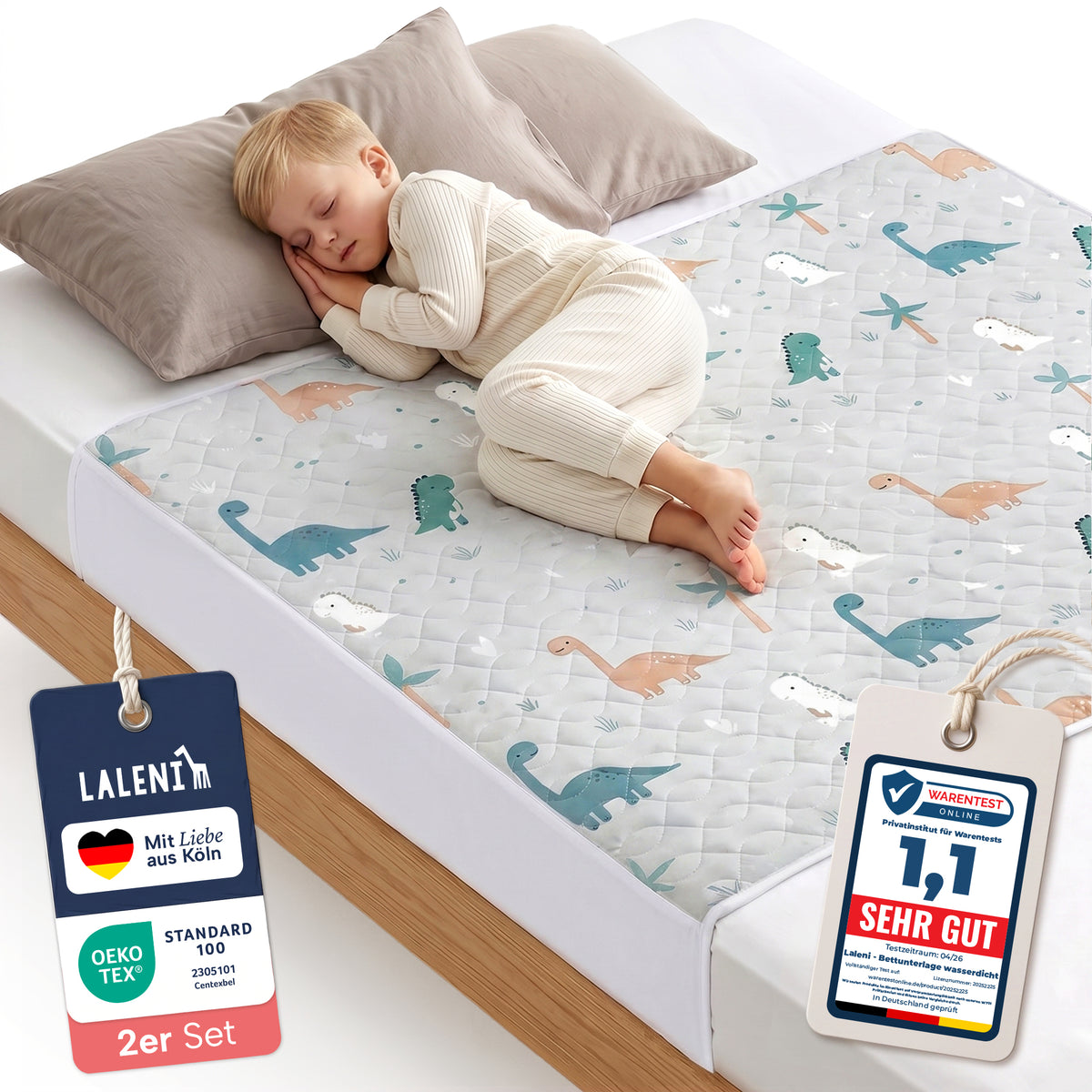 BETTUNTERLAGE für Kinder - wasserdicht, knisterfrei & waschbar bei 95 C°