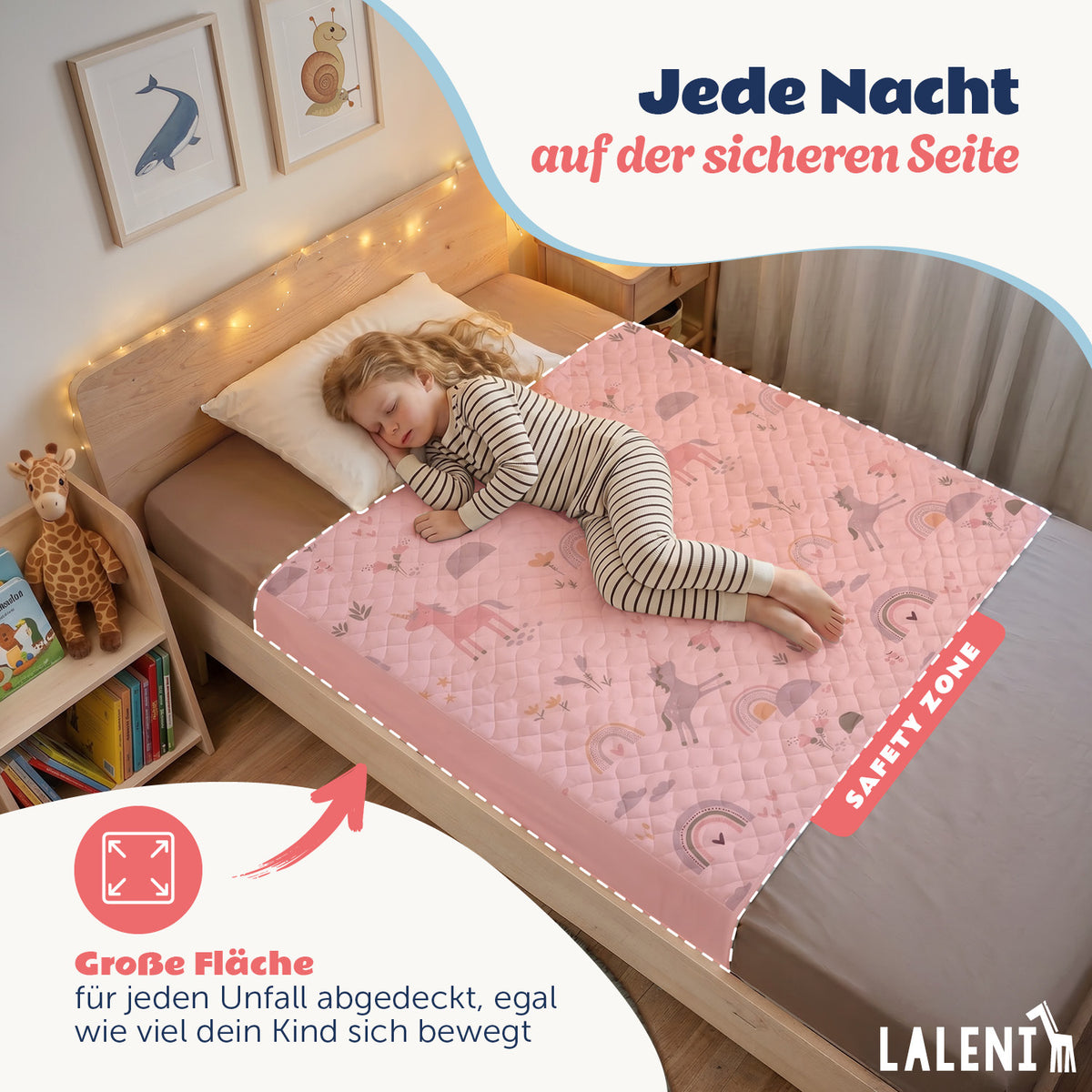 BETTUNTERLAGE für Kinder - wasserdicht, knisterfrei & waschbar bei 95 C°