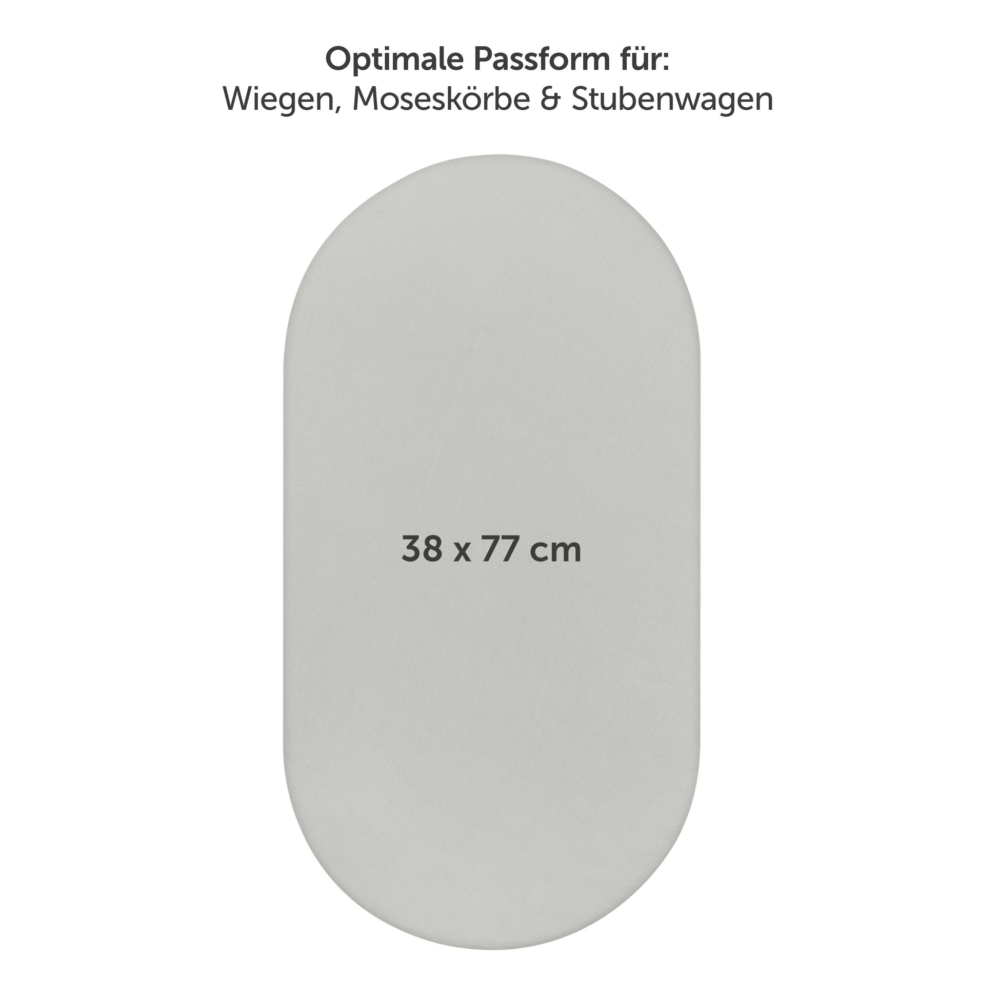 Produktverpackung für Premium Spannbetttücher in grau Farben mit Öko-Tex Standard 100 Siegel.
