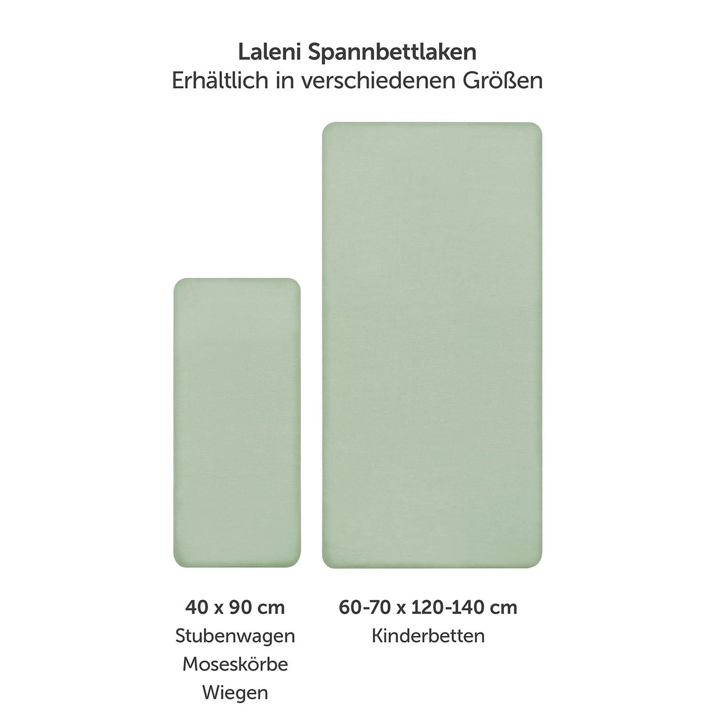 Produktverpackung für Premium Spannbetttücher in grün Farben mit Öko-Tex Standard 100 Siegel.